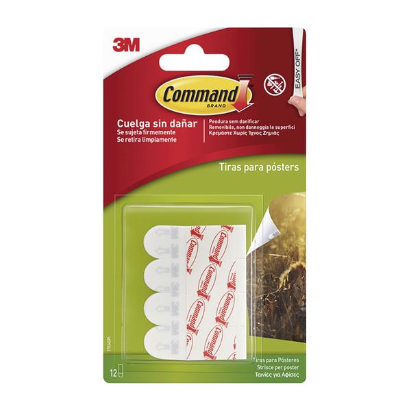 Tiras adhesivas para póster. Pequeñas (12uds). Command